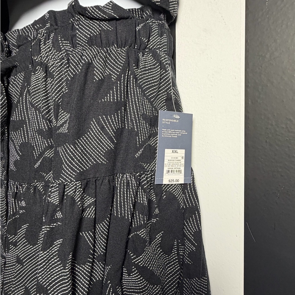 ❤️ Two-piece Plus Floral Print Black Midi Skirt & Matching Crop Top - SZ XXL/2X - Picture 5 of 10